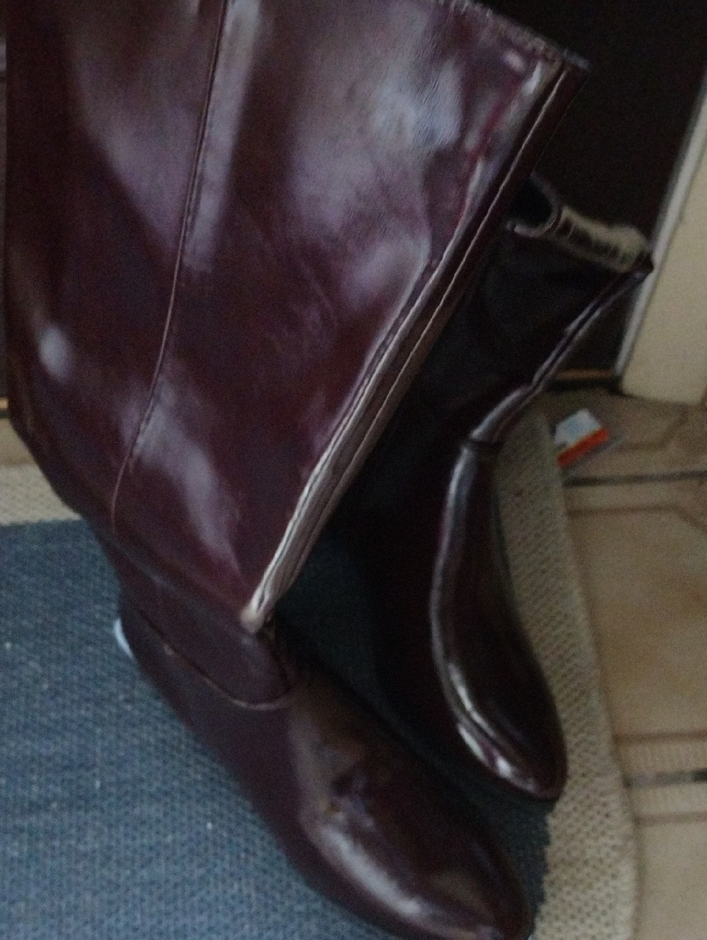 Women's Tall Leather New Boots in Dark Burgundy Sz10